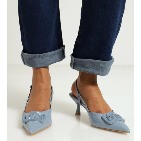 RARE! MANGO Faux Patent Leather Chain Heels NWT โจ Size 6.5 EUR 37 - Picture 10 of 10